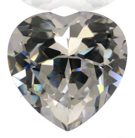 White CZ Heart